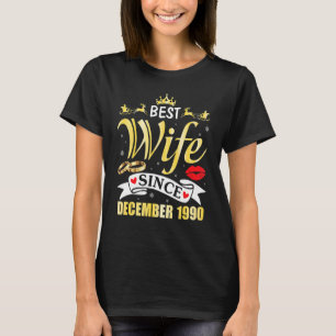 T-shirt Meilleure Femme Depuis Décembre 1986 Joyeux Marié 