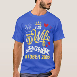 T-shirt Meilleure Femme Depuis Octobre 2002 Joyeux Marié 2