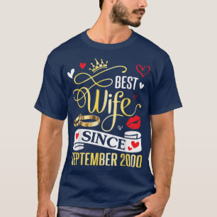 T-shirt Meilleure Femme depuis septembre 2000 Joyeuse mari