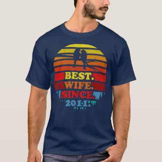 T-shirt Meilleure femme rétro depuis 2011 Sunset Mariage A