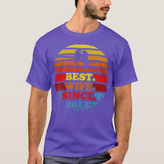 T-shirt Meilleure femme rétro depuis 2013 Sunset Mariage A