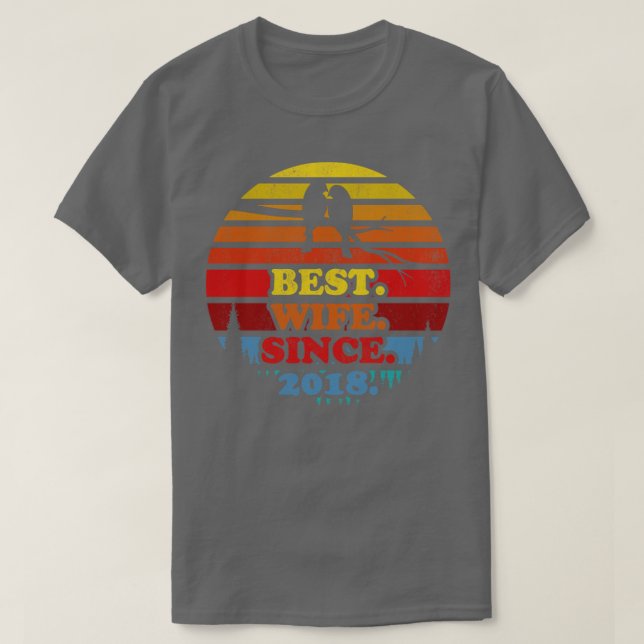 T-shirt Meilleure femme rétro depuis 2018 Sunset Mariage A (Design devant)