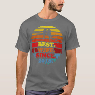 T-shirt Meilleure femme rétro depuis 2018 Sunset Mariage A