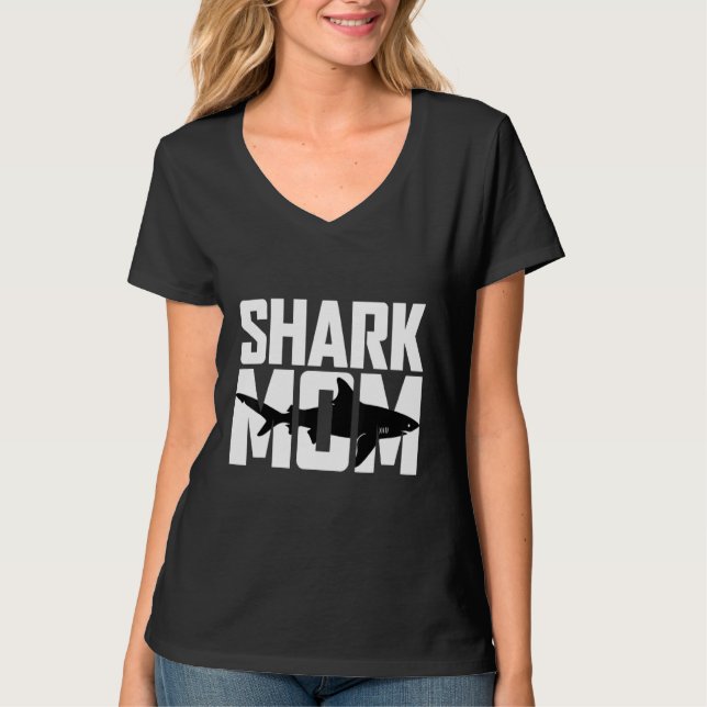 T-shirt Meilleure fête des mères de maman du requin (Devant)