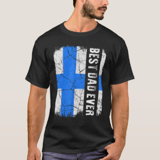 T-shirt Meilleure Fête des pères Drapeau Finn Papa Ever Fi