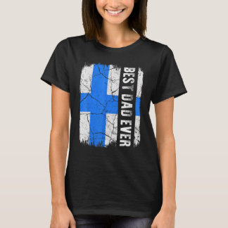 T-shirt Meilleure Fête des pères Drapeau Finn Papa Ever Fi