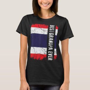 T-shirt Meilleure Fête des pères Drapeau Thai Grandpa Ever