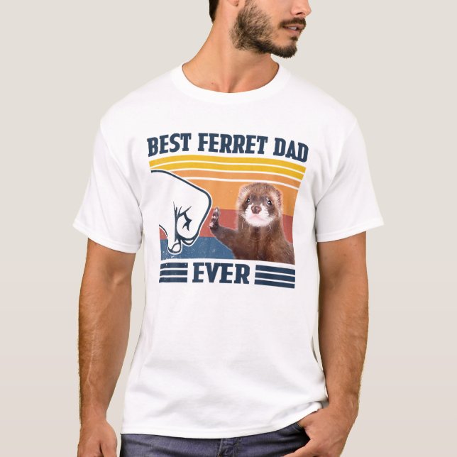 T-shirt Meilleure Fête des pères Ferret Papa Ever 2021 (Devant)