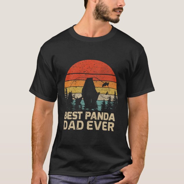 T-shirt Meilleure Fête des pères Panda Papa Jamais (Devant)
