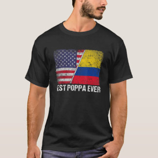 T-shirt Meilleure Fête des pères Poppa de Colombie Us Drap