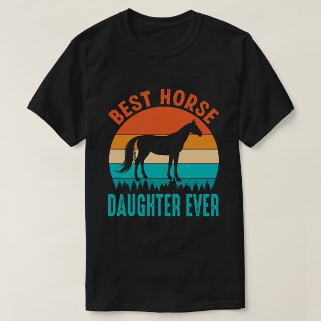 T-shirt Meilleure FILLE DE Cheval JAMAIS Vintage (Design devant)
