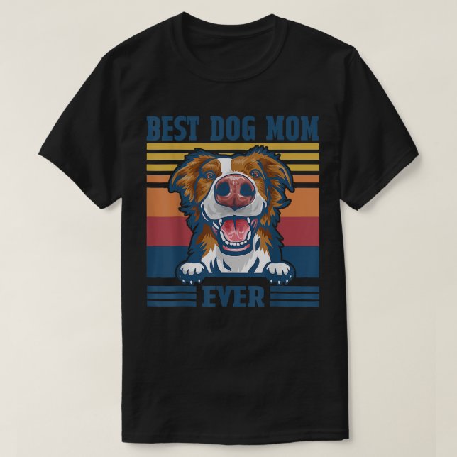 T-shirt Meilleure frontière Collie Maman Ever Drôle Chien  (Design devant)