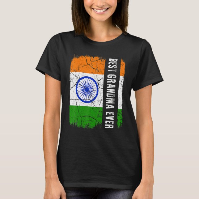 T-shirt Meilleure grand-mère indienne jamais Inde Drapeau  (Devant)