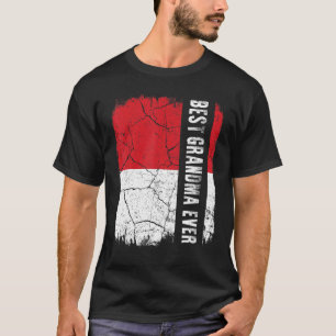 T-shirt Meilleure grand-mère indonésienne Drapeau d'Indoné