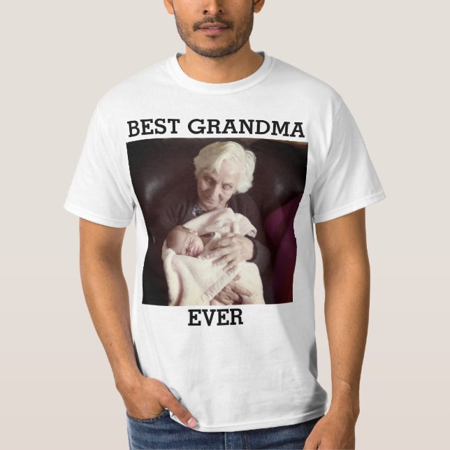 T-shirt Meilleure Grand-Mère jamais photo personnalisée Cr (Devant)