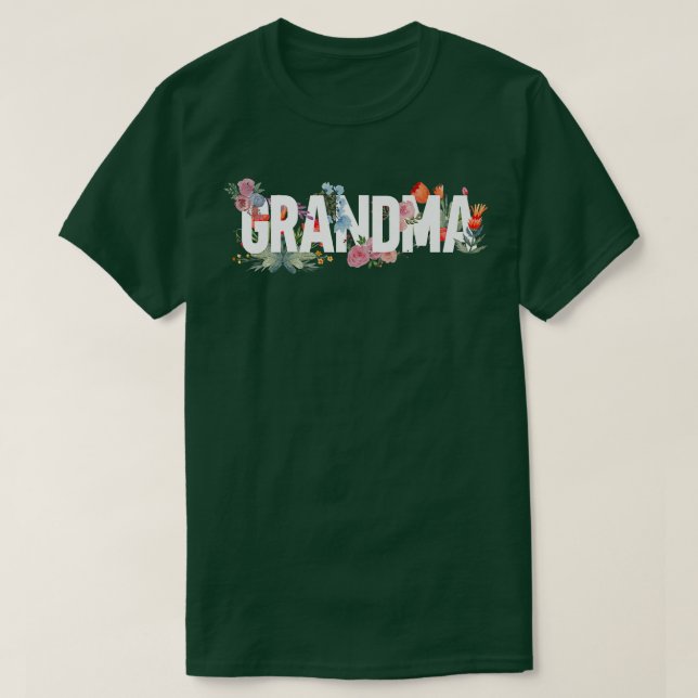 T-shirt Meilleure Grand-mère jamais tee For Women Flower D (Design devant)