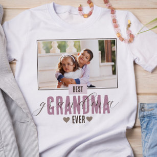 T-shirt Meilleure grand-mère Jour des mères Photo petits-e