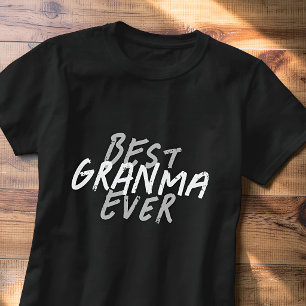 T-shirt Meilleure Grand-mère Moderne Grunge Noir et Gris