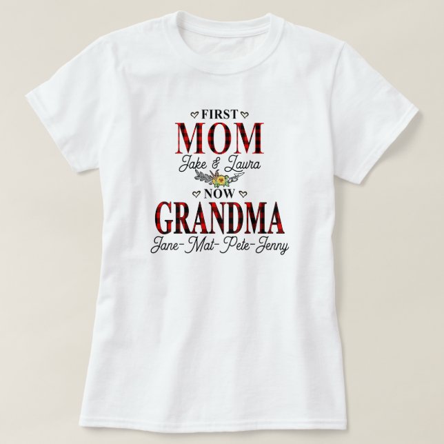 T-shirt Meilleure grand-mère personnalisée du monde Grandm (Design devant)