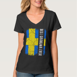 T-shirt Meilleure grand-mère suédoise jamais Suède Drapeau