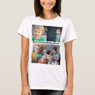 T-shirt Meilleure grand-mère toujours personnalisée 4 phot