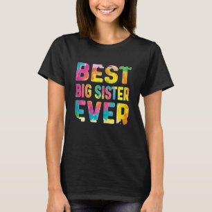 T-shirt Meilleure grande soeur jamais noue teint