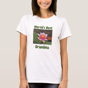 T-shirt Meilleure Grandma Vivid Pink Water Lily Flower