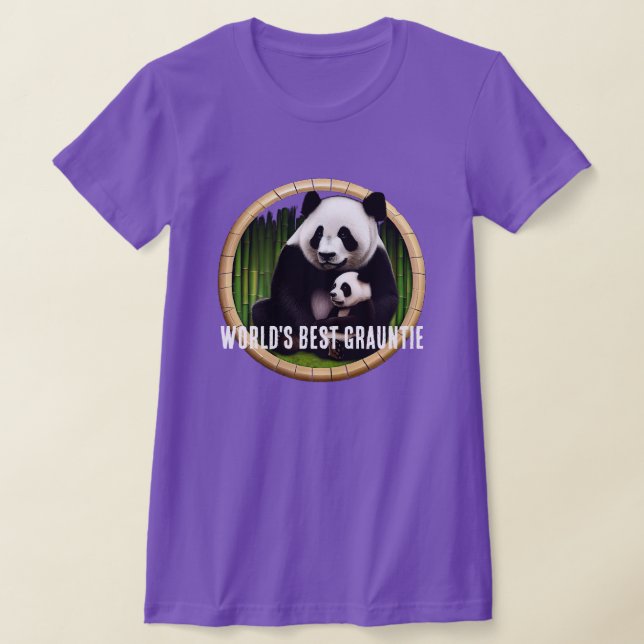 T-shirt "Meilleure Grauntie du monde" & Pandas (Poser)