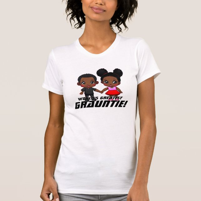 T-shirt Meilleure Grauntie Mete Boy & Girl du monde (Devant)
