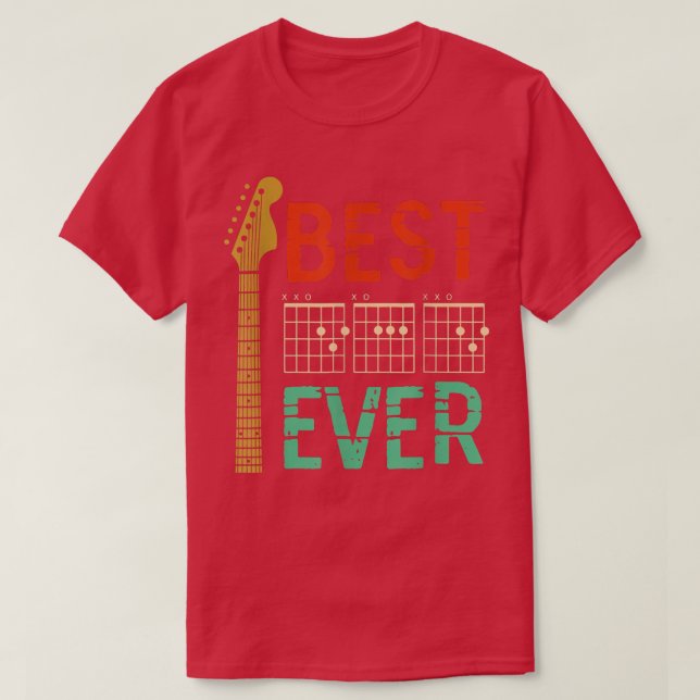 T-shirt Meilleure guitare DAD Ever Musique accords Père Mu (Design devant)