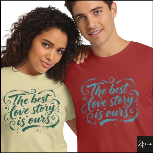 T-shirt Meilleure histoire d'amour Pinceau Script Grunge (Sample design. Several style are available to choose from, with the option to add a name & color.
)