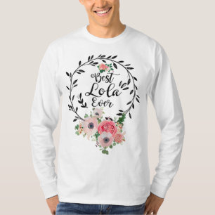 T-shirt Meilleure Lola jamais décoration florale grand-mèr