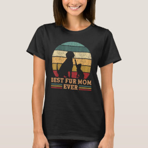 T-shirt Meilleure maman à fourrure vintage drôle de chat e