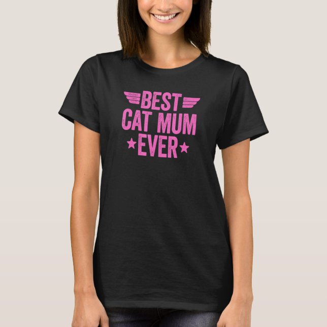 T-shirt Meilleure maman au chat 10 ans (Devant)
