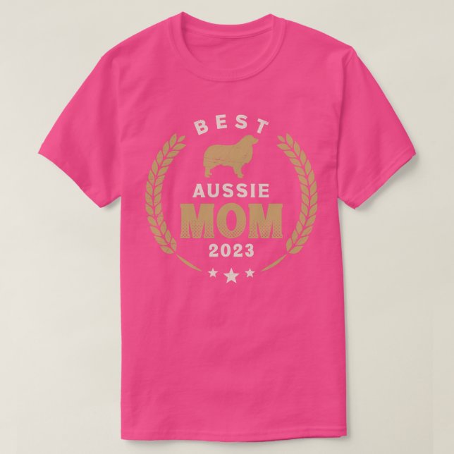 T-shirt Meilleure maman australienne 2023 mignonne chien b (Design devant)