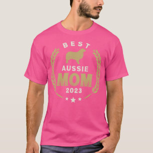T-shirt Meilleure maman australienne 2023 mignonne chien b
