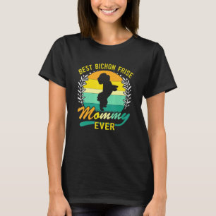 T-shirt Meilleure Maman Bichon Frise Rétro Vintage