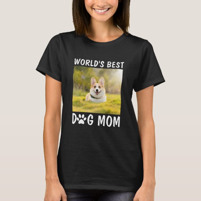 T-shirt Meilleure maman chien du monde personnalisé photo  (Devant)