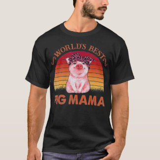 T-shirt Meilleure maman cochon du monde vintage
