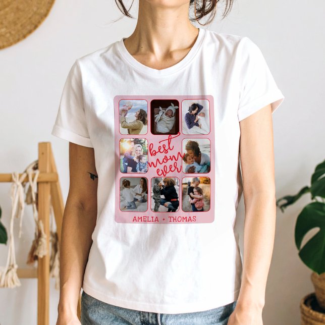 T-shirt Meilleure Maman Collage Photo (Créateur téléchargé)