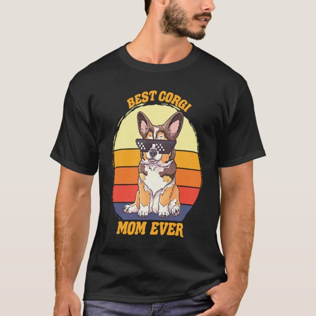 T-shirt Meilleure maman Corgi  Chien fou de Corgi (Devant)