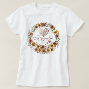 T-shirt Meilleure Maman Couronne Florale Graphique