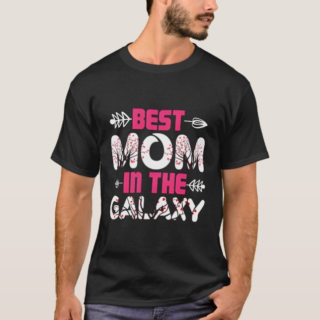 T-shirt Meilleure maman dans le style rétro Galaxy (Devant)