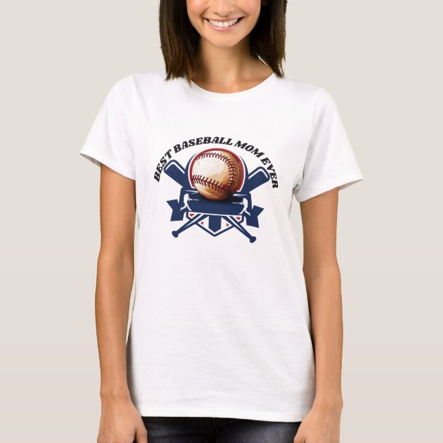 T-shirt meilleure maman de baseball jamais (Devant)