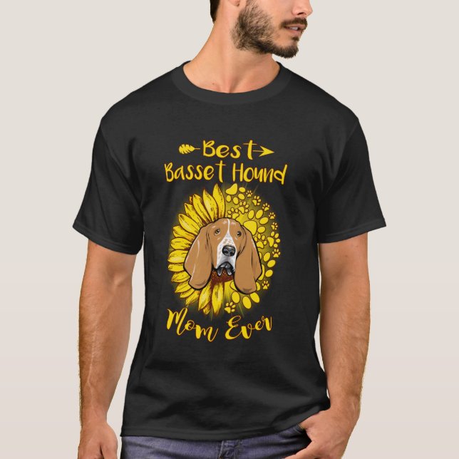 T-shirt Meilleure maman de Basset Hound Chien Ever Tournes (Devant)