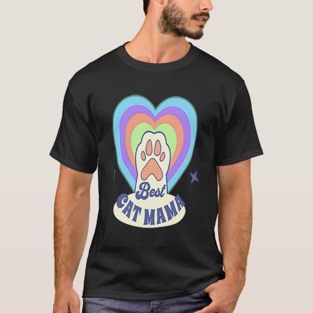 T-shirt Meilleure maman de chat (Devant)