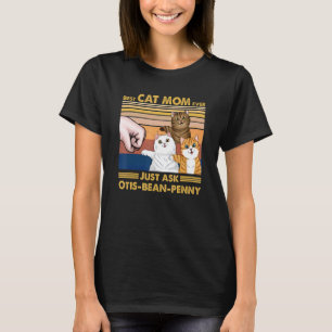T-shirt Meilleure Maman de Chat Chaton Noir Vintage