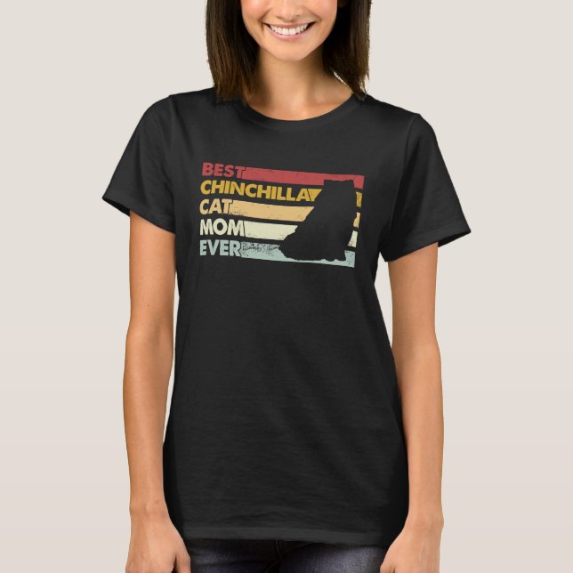T-shirt Meilleure Maman de Chat Chinchilla de Mère (Devant)