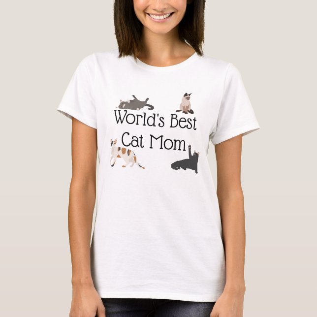 T-shirt Meilleure maman de chat du monde (Devant)