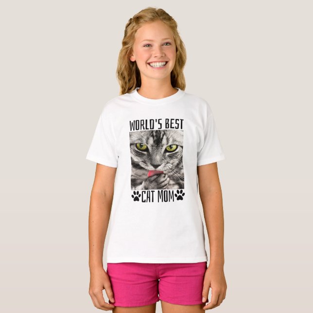 T-shirt Meilleure maman de chat du monde (Devant entier)